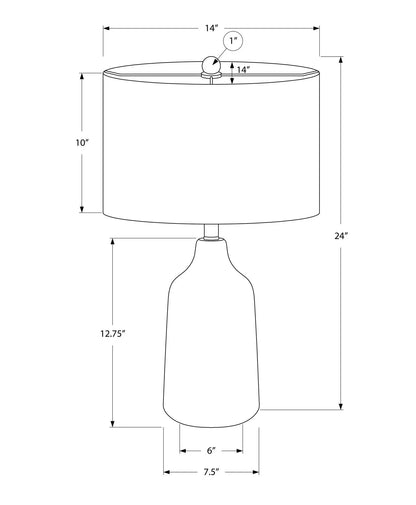 Concrete Table Lamp with Fabric Drum Shade
