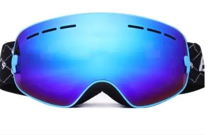 Children's ski goggles FLIPSTYLEZLLC blue mirrored lens, blue frame, black strap on Tampa Home & Garden Store