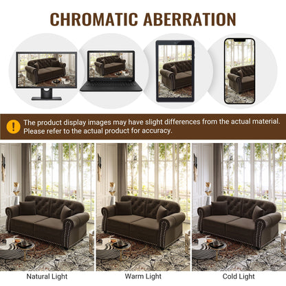 Modern Upholstered 3 Seater Sofa Set and Ottoman
