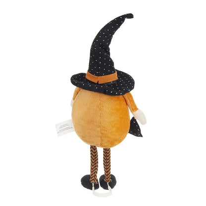 Gnome figurine orange with black polka-dot hat holding banner Unique Piece Furniture Halloween on Tampa Home & Garden Store