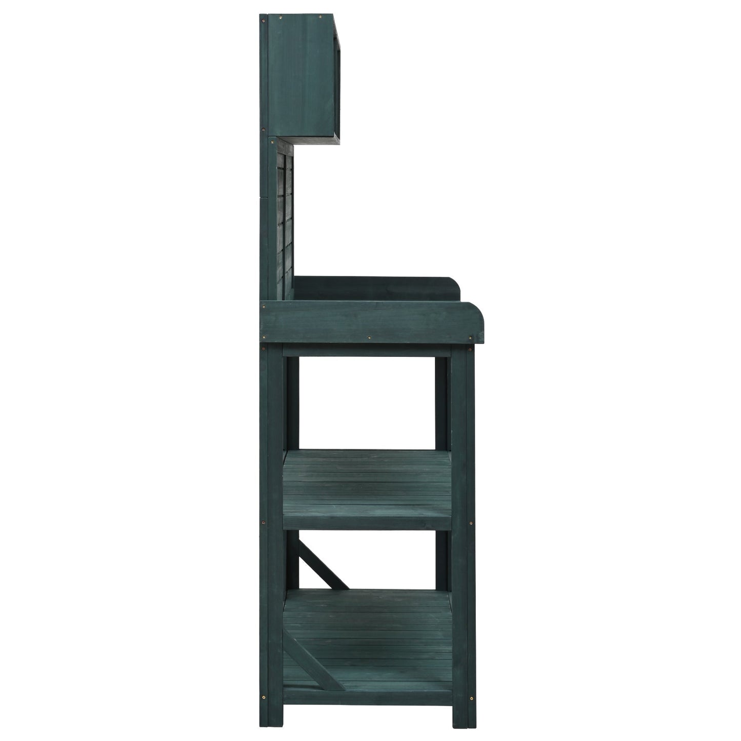 TOPMAX 65in wooden farmhouse potting bench outdoor workstation teal finish on Tampa Home & Garden Store