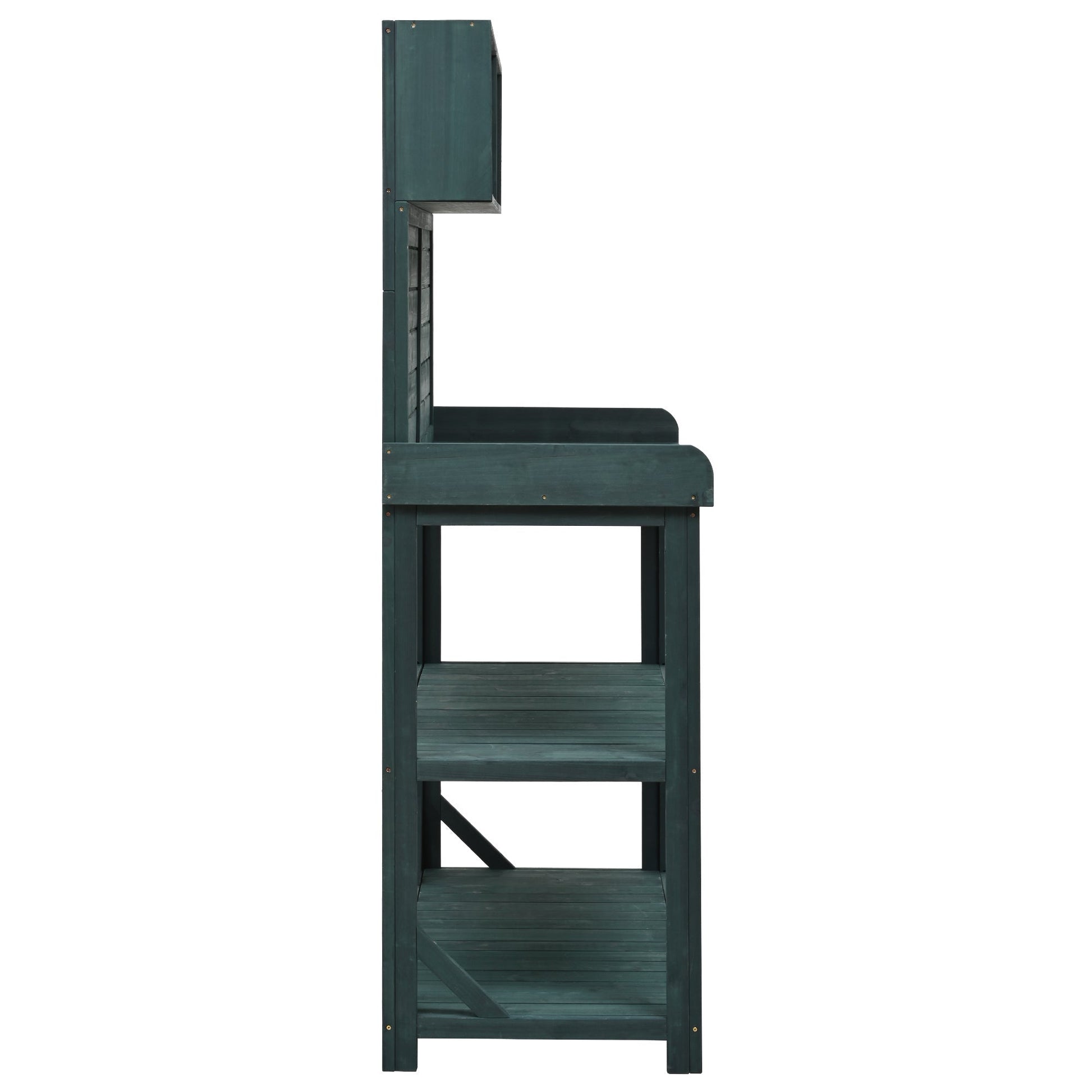 TOPMAX 65in wooden farmhouse potting bench outdoor workstation teal finish on Tampa Home & Garden Store