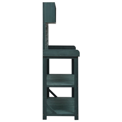 TOPMAX 65in wooden farmhouse potting bench outdoor workstation teal finish on Tampa Home & Garden Store