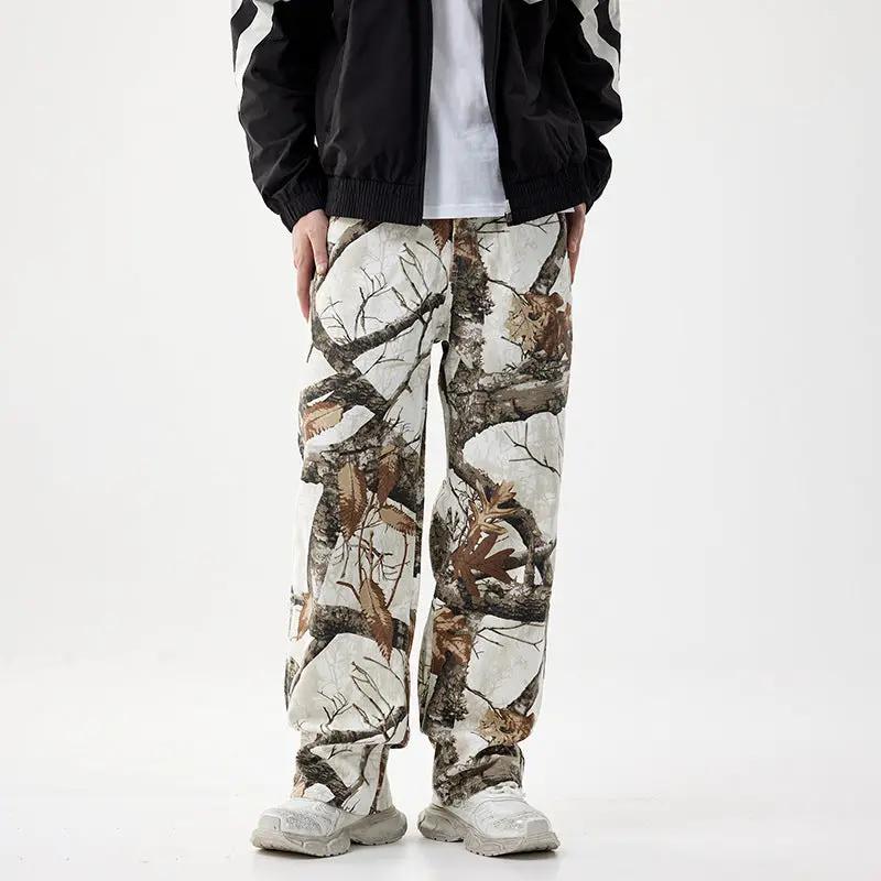 Straight Jeans Printed Fashion Wide-leg Casual Pants camouflage print by FLIPSTYLEZLLC on Tampa Home & Garden Store