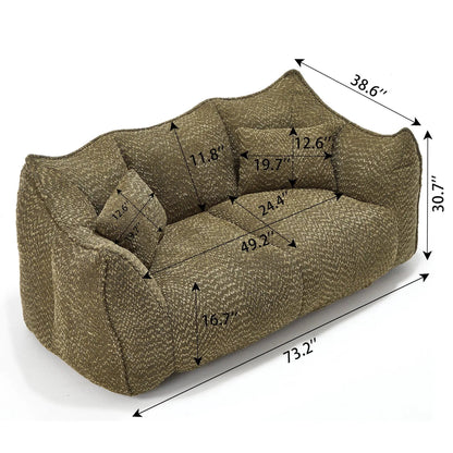 Comfortable Dual Beanbag Chair and Foam Core