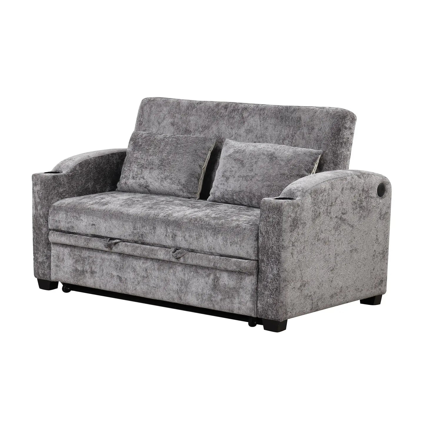 Pull Out Loveseat with Adjustable Backrest USB