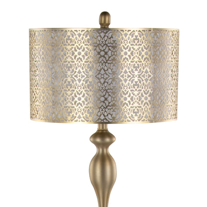 Ashland Contemporary Floor Lamp with lasercut brass-gold shade and brass stem by HouseOfZazla on Tampa Home & Garden Store
