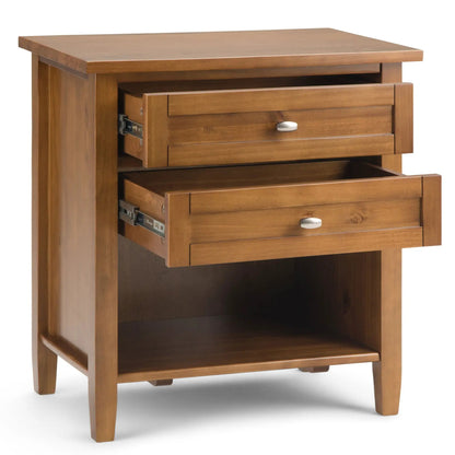 Warm Shaker bedside table with shelf and drawers in warm wood finish Unique Piece Furniture on Tampa Home & Garden Store