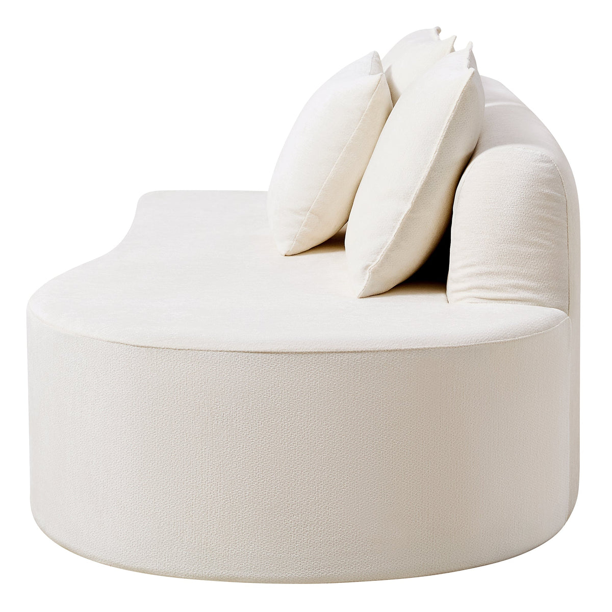 138.6in Modern Curved Modular Sectional Sofa by HouseOfZazla in cream fabric cushions on Tampa Home & Garden Store