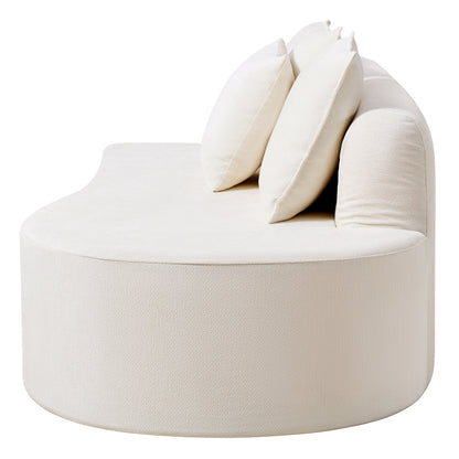 138.6in Modern Curved Modular Sectional Sofa by HouseOfZazla in cream fabric cushions on Tampa Home & Garden Store