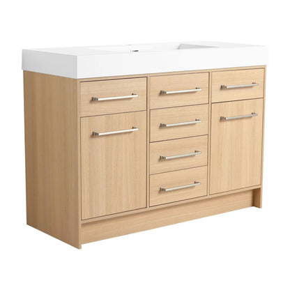 Freestanding Vanity With Resin Sink and Drawers