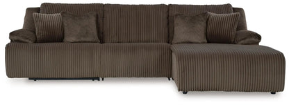 Top Tier Corduroy Reclining Sectional with Chaise