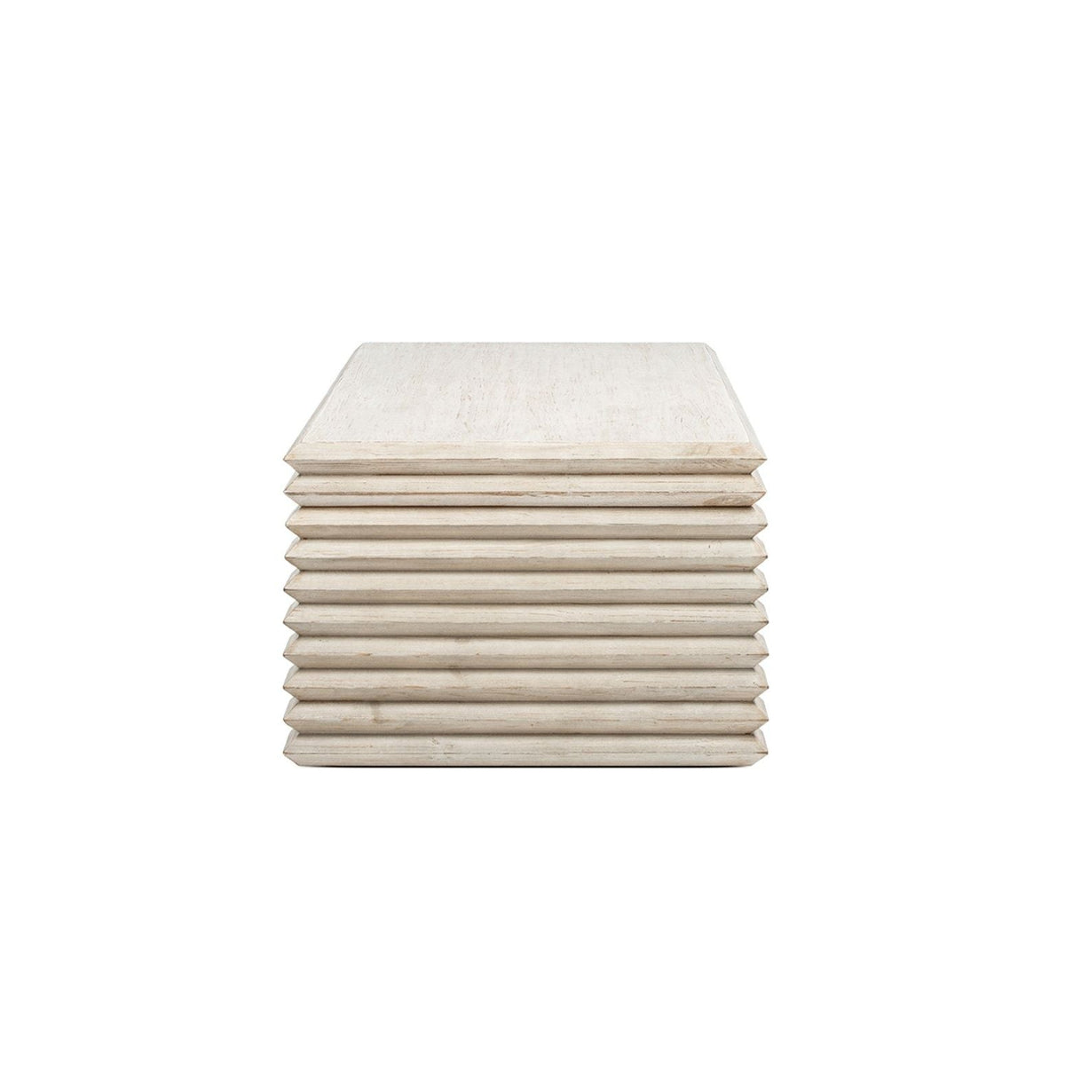 Geometric Waterfall Console Table in whitewashed solid wood by HouseOfZazla on Tampa Home & Garden Store