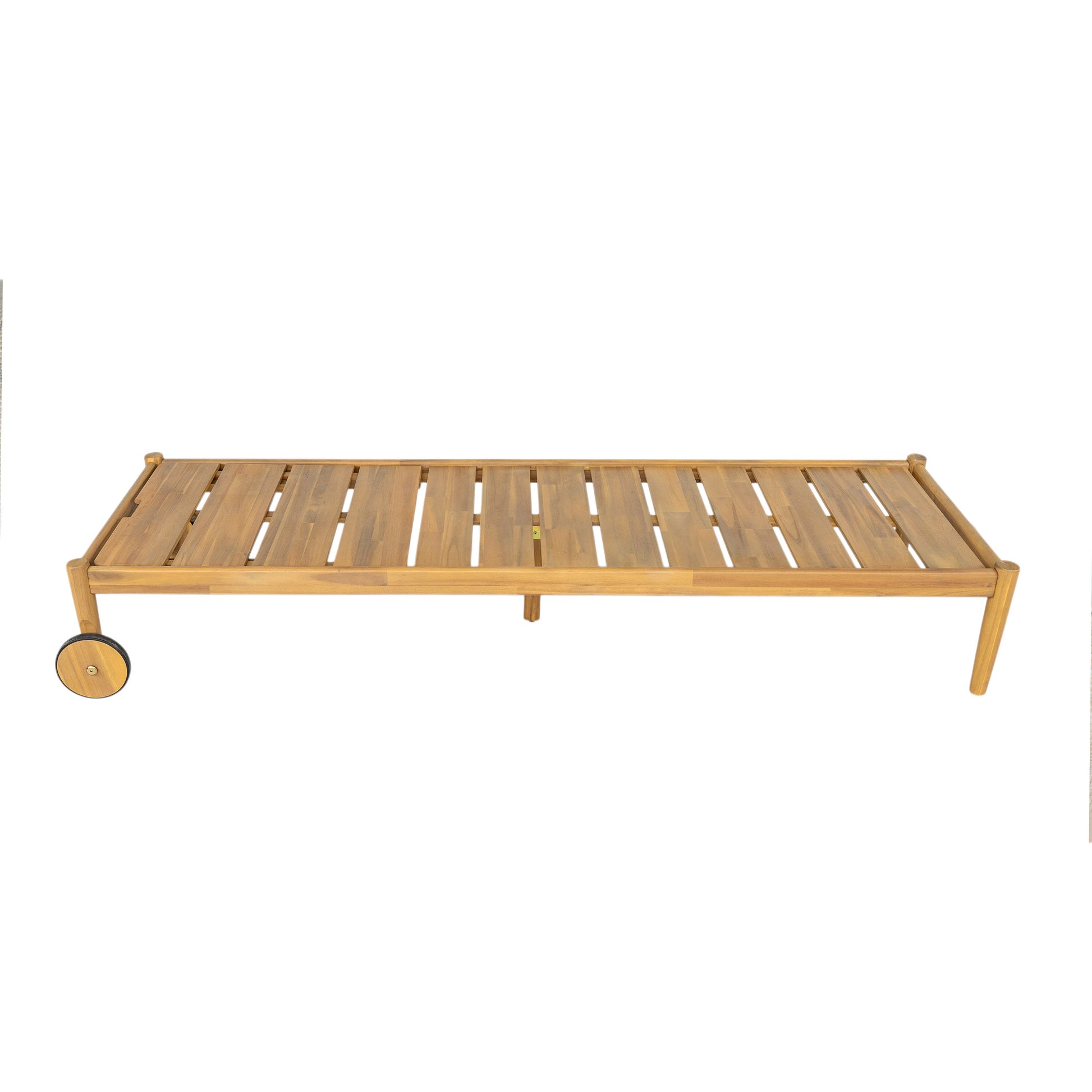 Riviera outdoor chaise lounge with wheels, acacia wood frame, set of 2 by HouseOfZazla on Tampa Home & Garden Store