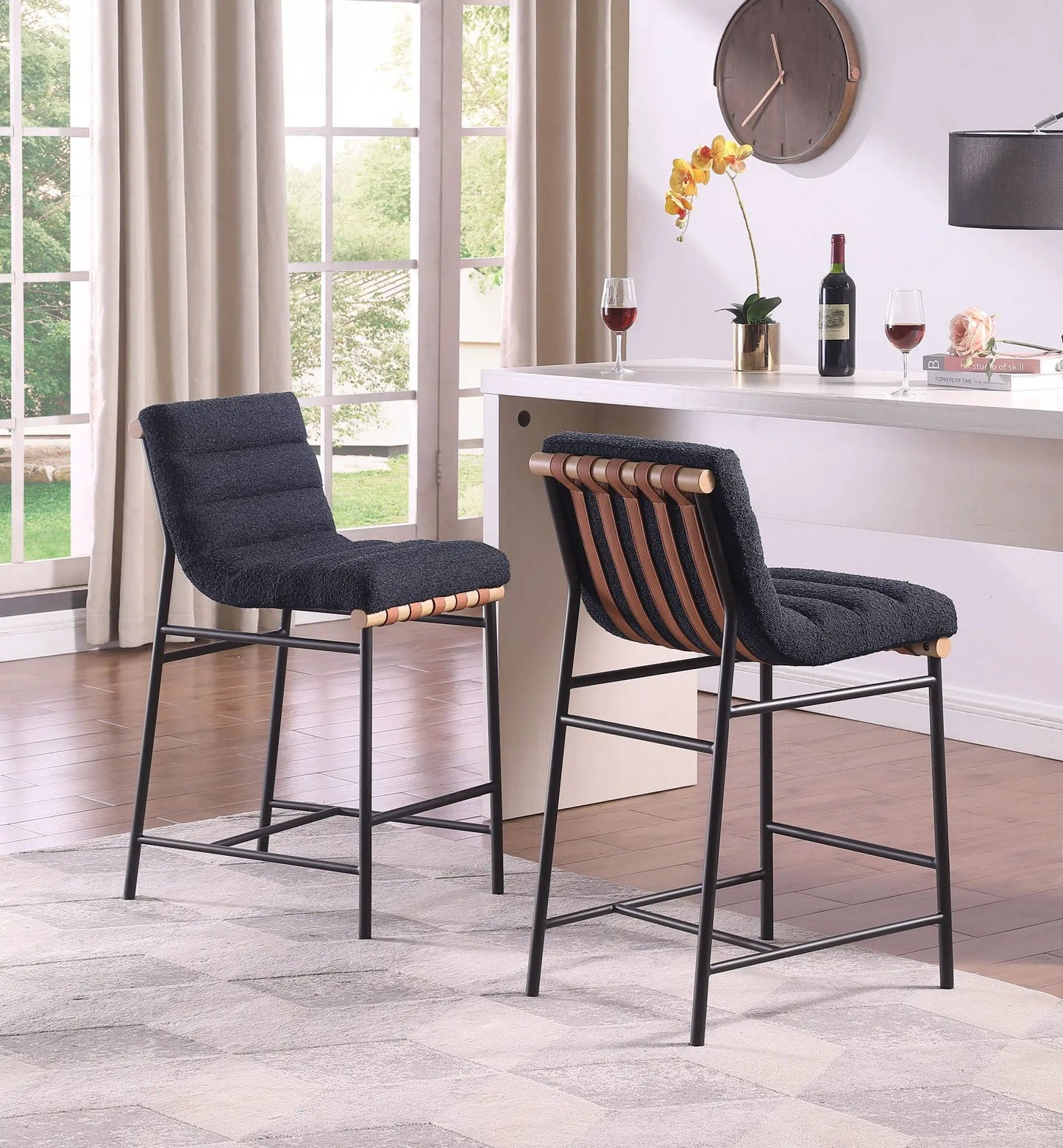 Lahni Boucle Fabric Counter Height Dining Chair