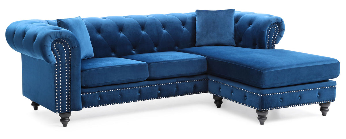 Nola Luxurious Microsuede and Tufted Chaise
