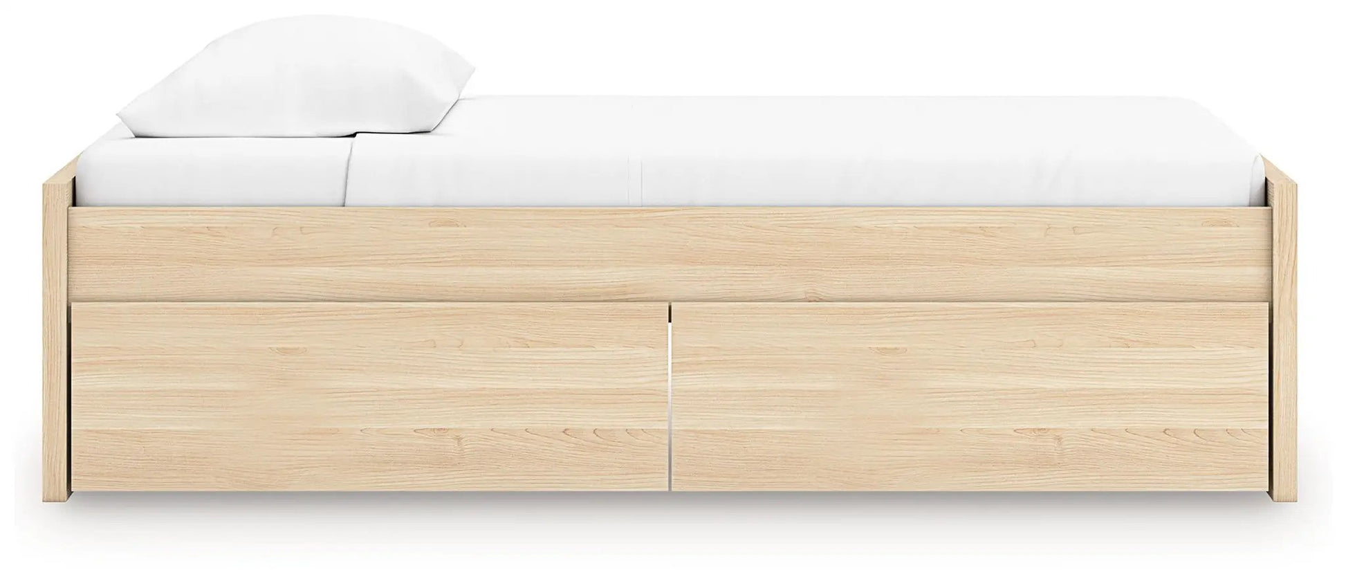 Onita platform bed in light oak with 2-drawer under-bed storage by Unique Piece Furniture on Tampa Home & Garden Store