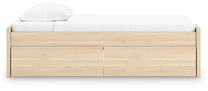 Onita platform bed in light oak with 2-drawer under-bed storage by Unique Piece Furniture on Tampa Home & Garden Store