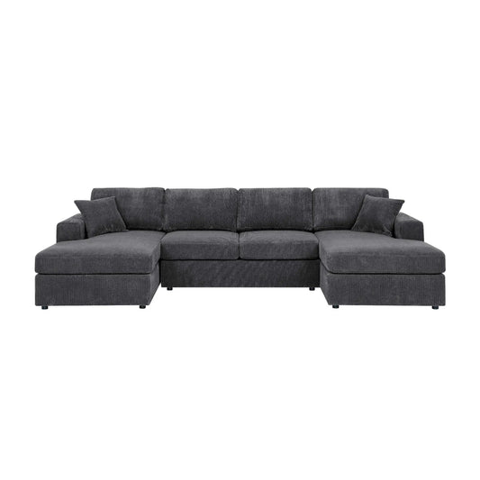 3 Piece Double Chaise Sectional Sofa in dark grey fabric by Unique Piece Furniture on Tampa Home & Garden Store