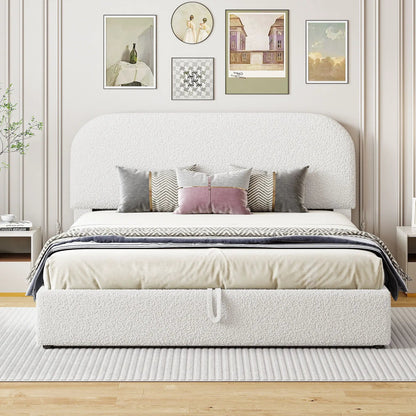 Upholstered Platform Bed With Hydraulic Storage