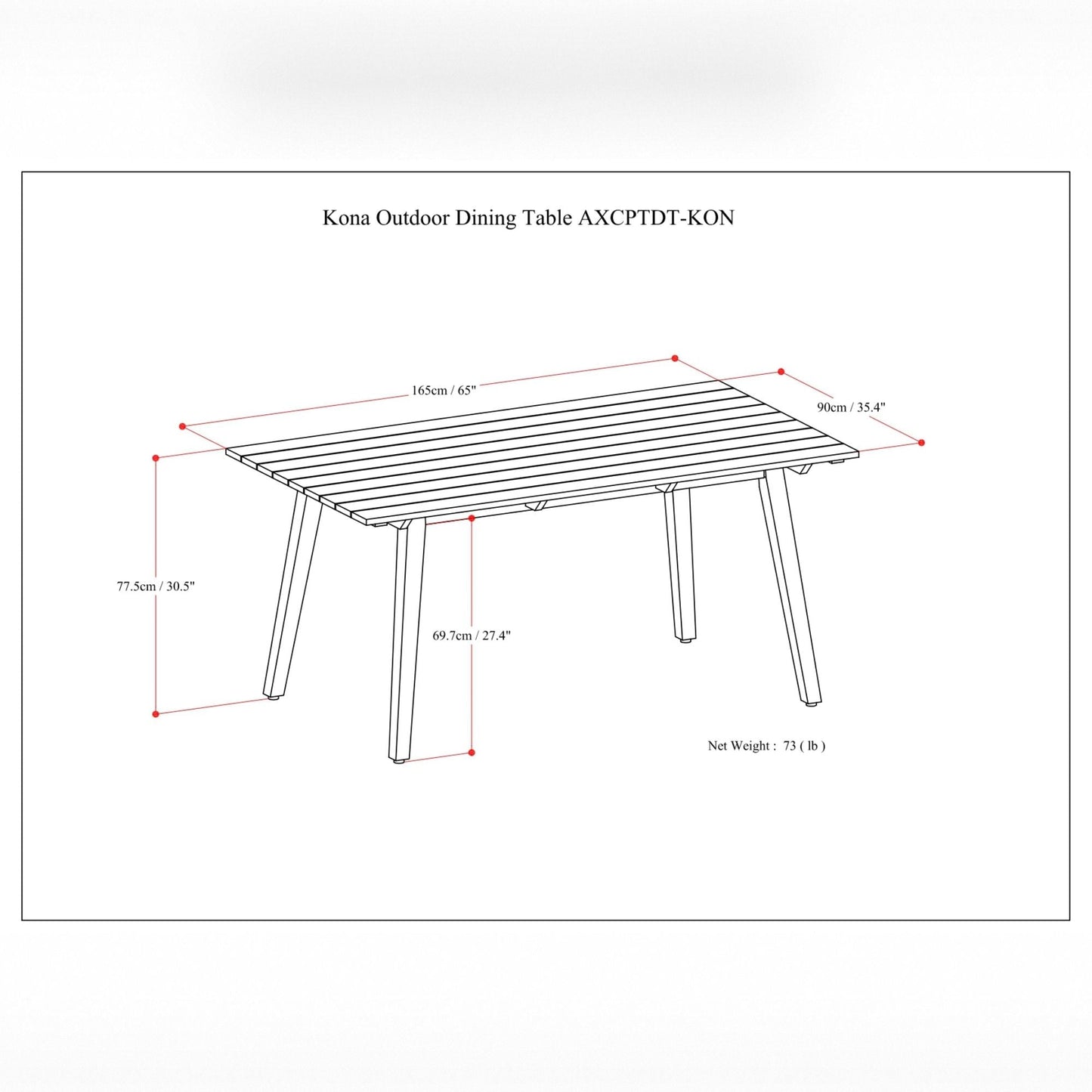 Kona and the Light Teak Outdoor Dining Table