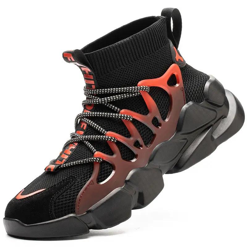 Breathable Flying Woven Safety Shoes for Men