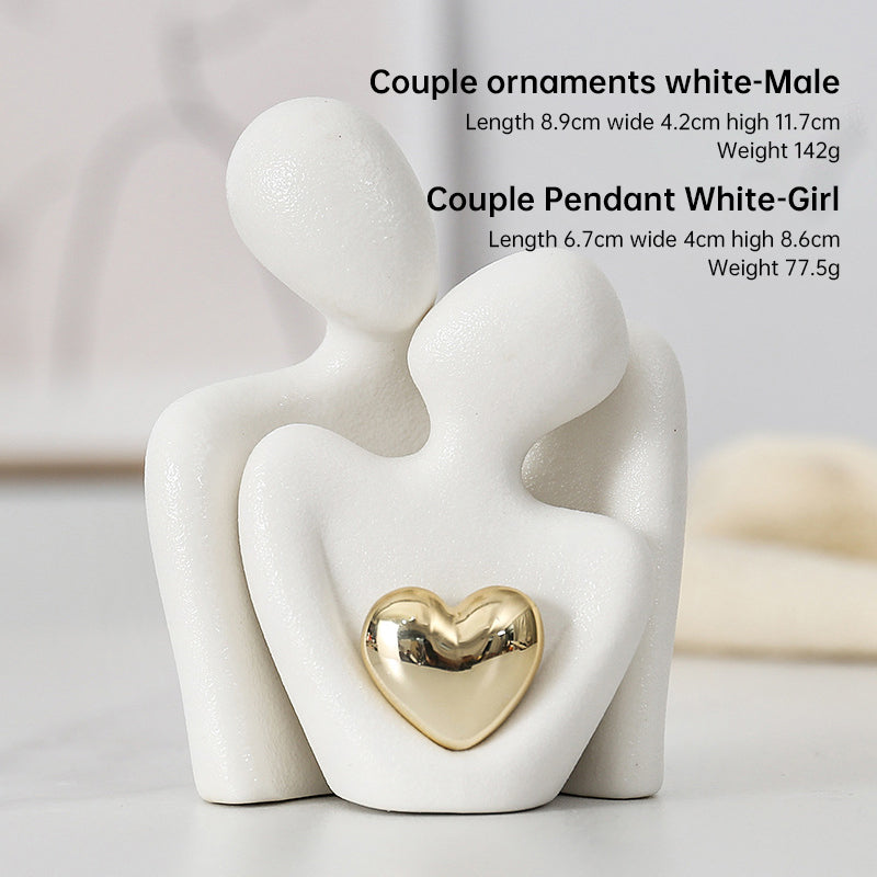 Creative couple figure decoration Newlywed home decoration Lover sculpture decoration figure desktop living room bookshelf decor - Tampa Home & Garden Store