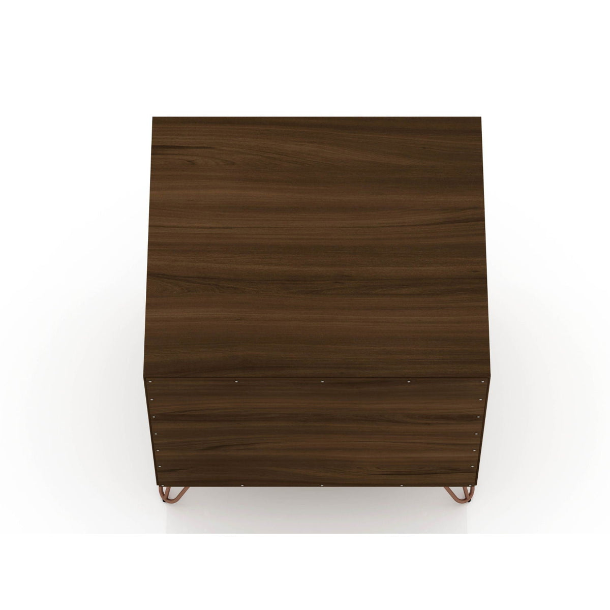 2 Drawer Nightstand with durable splayed legs in walnut veneer with slatted fronts on Tampa Home & Garden Store