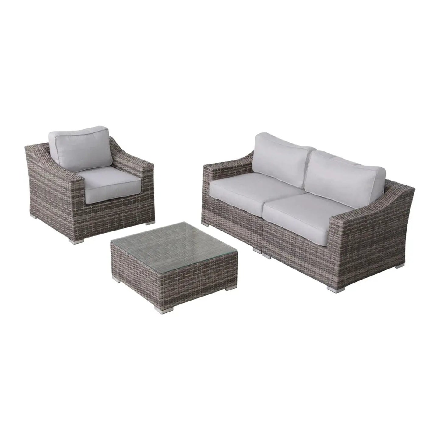 Outdoor Wicker Conversation Set With Cushions