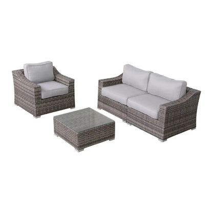 Outdoor Wicker Conversation Set With Cushions