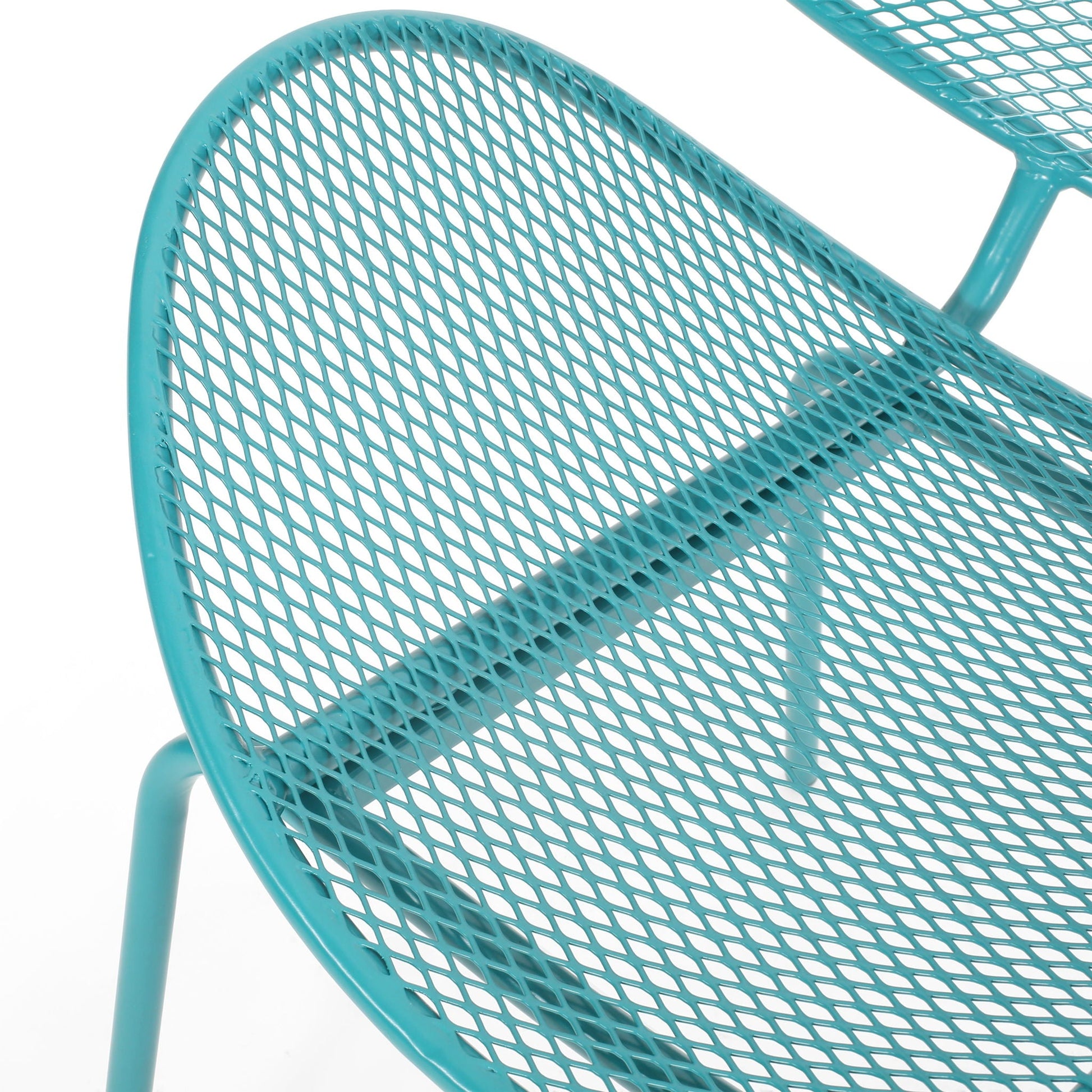 Elba contemporary outdoor armless chair turquoise metal mesh by HouseOfZazla on Tampa Home & Garden Store