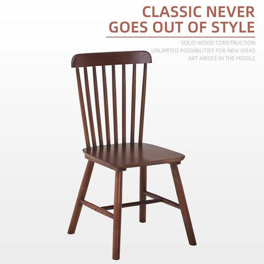 Walnut rubber wood dining chair with spindle back in dark finish on Tampa Home & Garden Store