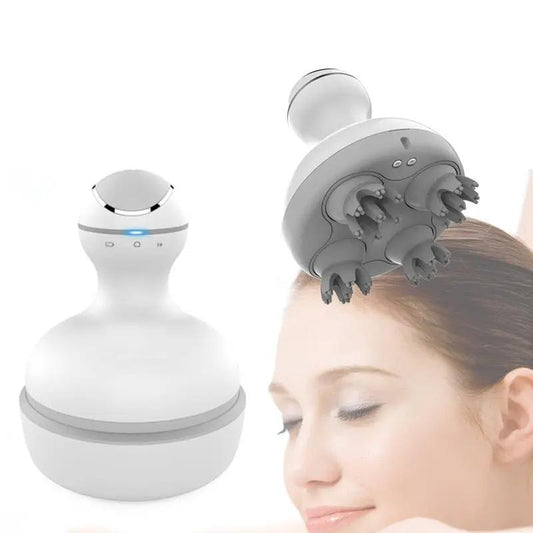 White wireless 3D waterproof head massager with kneading rollers by VIP Digital Presence on Tampa Home & Garden Store