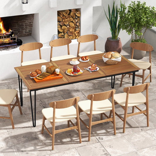 79 Inch 8-Person Outdoor Dining Table with 1.9 Inch Umbrella Hole - Tampa Home & Garden Store