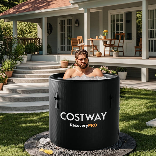 79 Gal Water Chiller Compatible Cold Plunge Tub with Cover-Black - Tampa Home & Garden Store