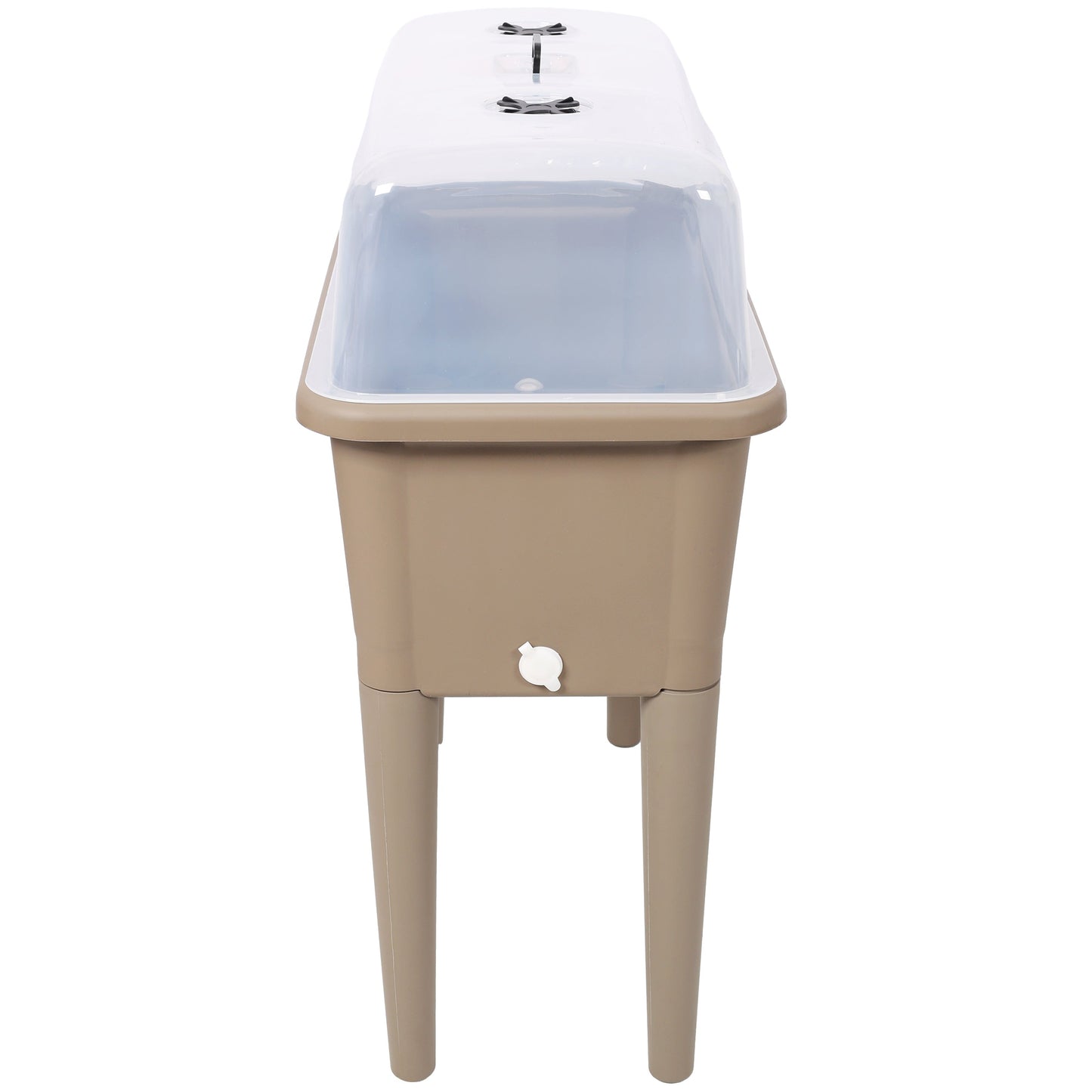 2-pack raised garden bed with ventilated clear lid beige planter HouseOfZazla on Tampa Home & Garden Store