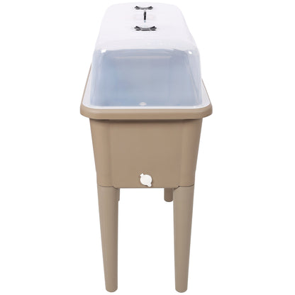2-pack raised garden bed with ventilated clear lid beige planter HouseOfZazla on Tampa Home & Garden Store