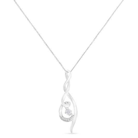 Espira 10K white gold diamond swirl pendant necklace with 1/10 cttw diamonds on Tampa Home & Garden Store