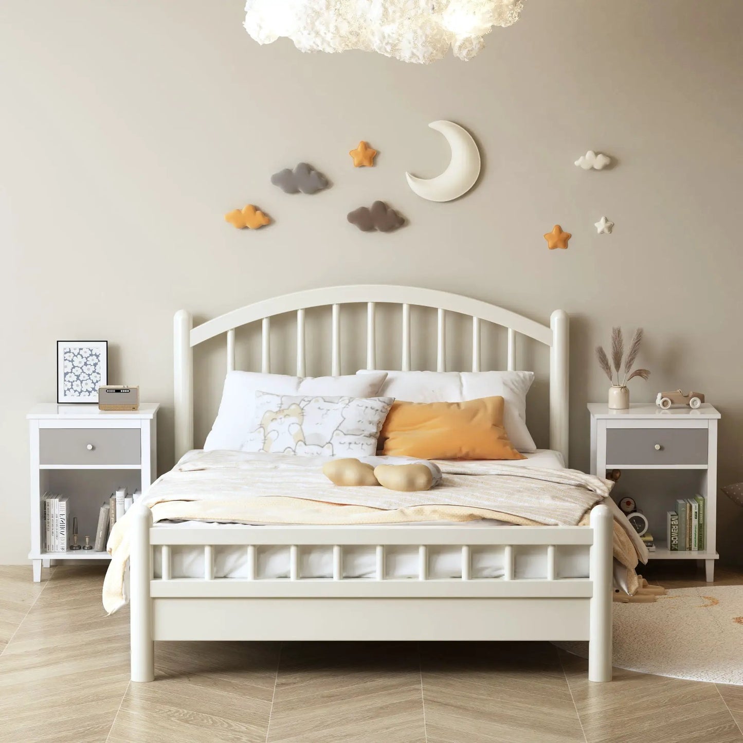Pair of white nightstands with 1 drawer and 1 shelf by Unique Piece Furniture on Tampa Home & Garden Store