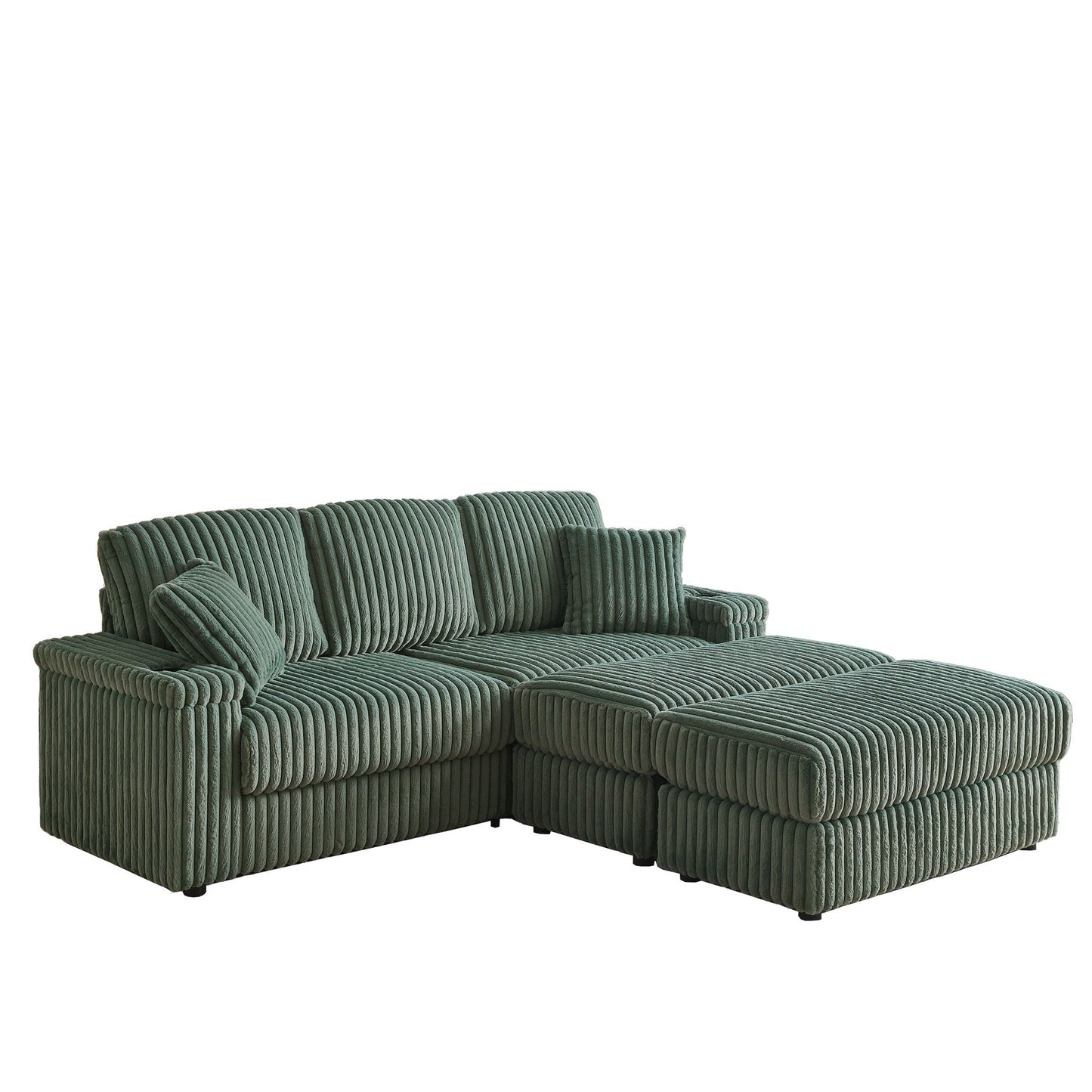 3 Seater Sofa With 2 Ottomans and Storage