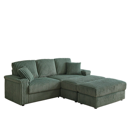 3 Seater Sofa With 2 Ottomans and Storage