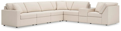 Modmax Oyster sectional by Unique Piece Furniture, beige L-shaped sofa with plush cushions on Tampa Home & Garden Store
