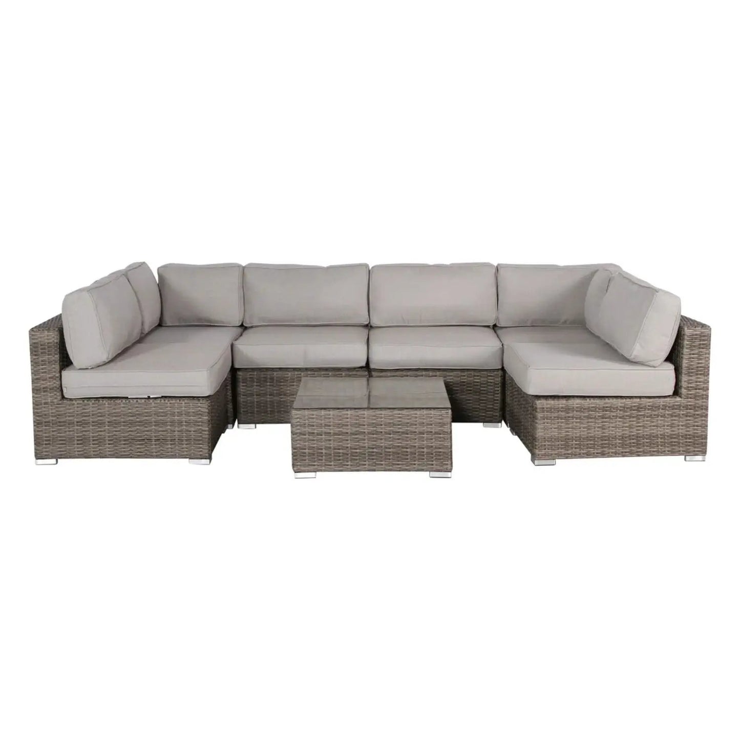 4-Piece outdoor wicker seating set with beige cushions Unique Piece Furniture on Tampa Home & Garden Store