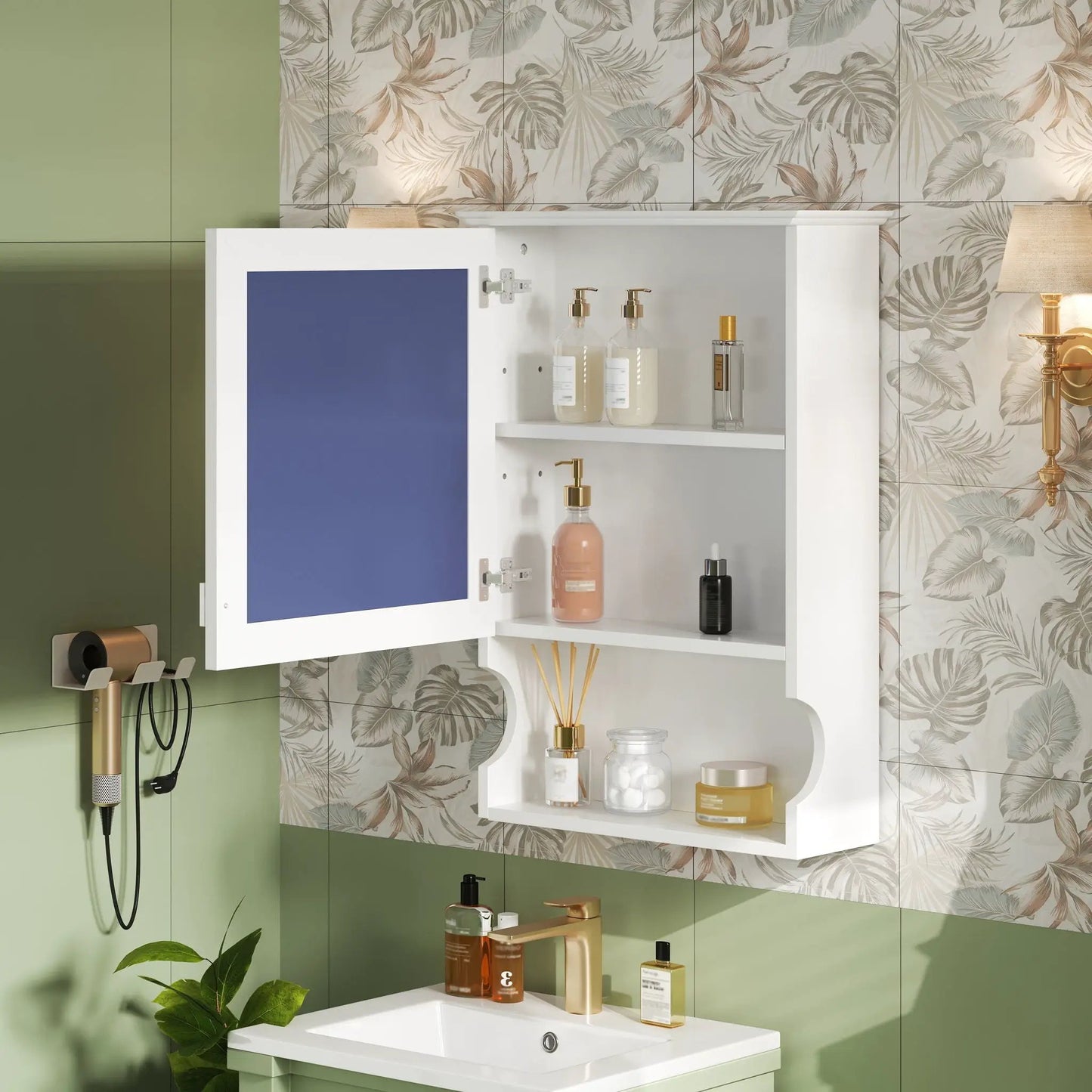 Wall Mounted Bathroom Cabinet with Mirror Hinges