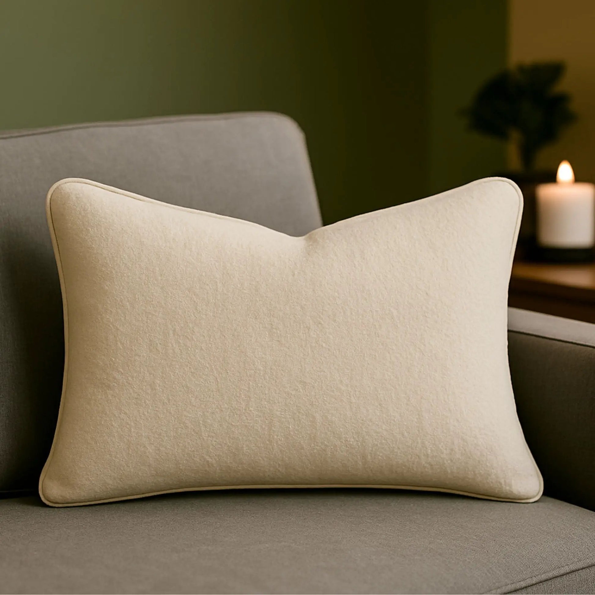 Throw pillows Homey Cozy Ivory textured fabric by Unique Piece Furniture on a sofa on Tampa Home & Garden Store