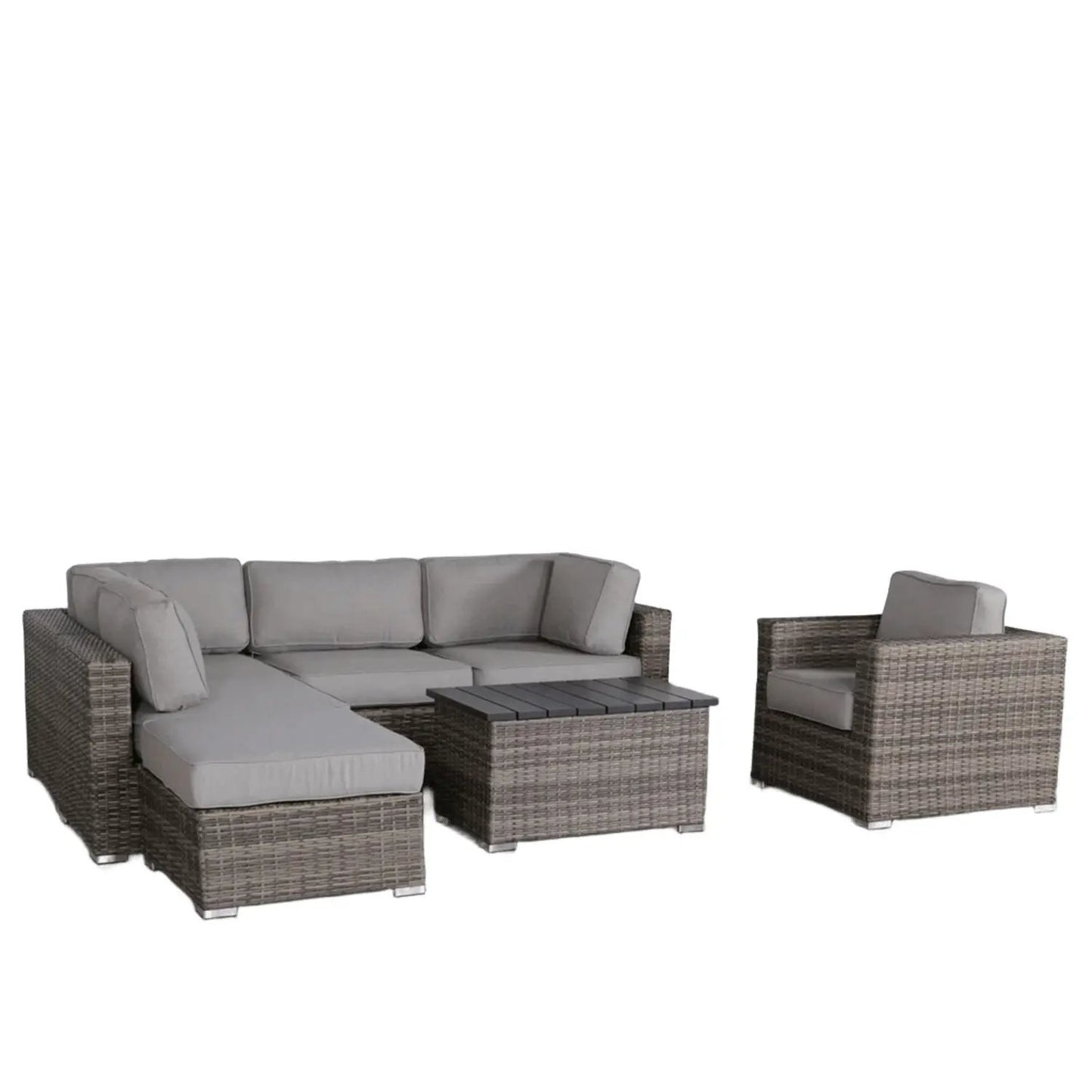 Stylish Outdoor Sectional Set 3pc by Unique Piece Furniture with gray cushions and wicker on Tampa Home & Garden Store