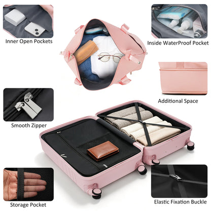 4-Piece pastel pink hard case luggage set with USB charging ports by HouseOfZazla on Tampa Home & Garden Store