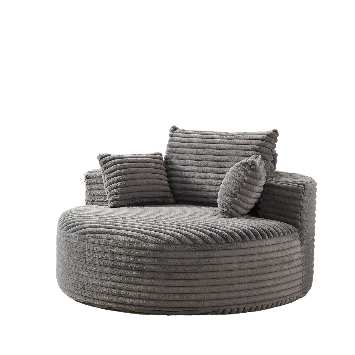 55' Corduroy Sponge Single Sofa, grey corduroy upholstery, HouseOfZazla on Tampa Home & Garden Store