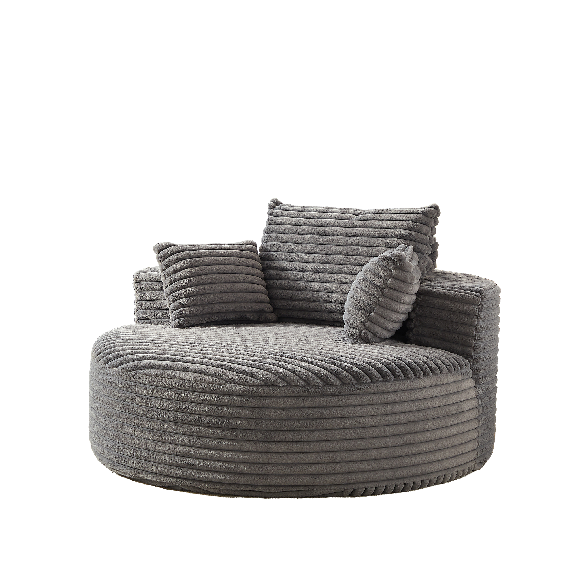 55' Corduroy Sponge Single Sofa, grey corduroy upholstery, HouseOfZazla on Tampa Home & Garden Store