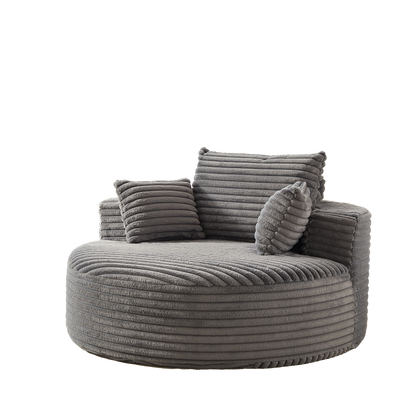 55' Corduroy Sponge Single Sofa, grey corduroy upholstery, HouseOfZazla on Tampa Home & Garden Store